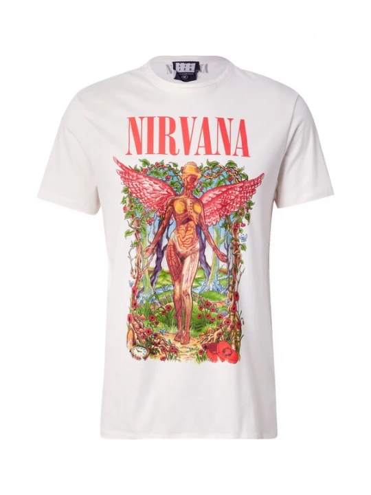 Foto van product AMPLIFIED Shirt 'NIRVANA' lichtblauw / spar / knalrood / wit
