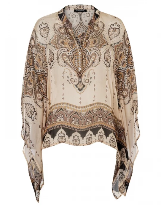 Foto van product Ana Alcazar Blouse 'Dovia' beige / bruin / brokaat / zwart