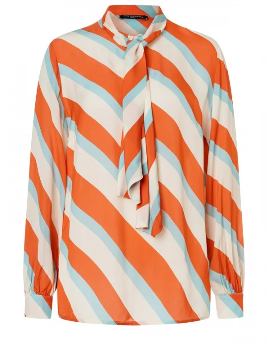 Foto van product Ana Alcazar Blouse 'Zedana' lichtblauw / oranje / wit