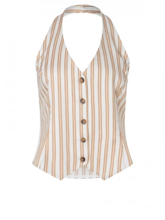 Foto van product Ana Alcazar Gilet 'Zata' lichtbruin / wit