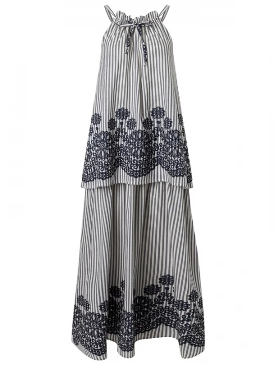 Foto van product Ana Alcazar Jurk ' Dorina ' grijs / wit