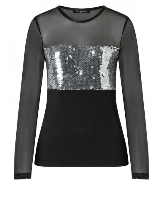 Foto van product Ana Alcazar Shirt ' Abdia ' zwart / zilver
