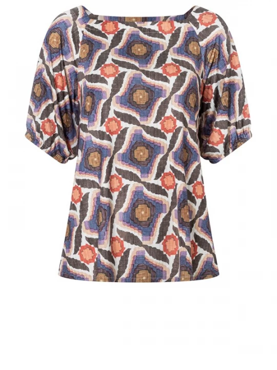 Foto van product Ana Alcazar Shirt 'Dryla' beige / blauw / antraciet / oranje