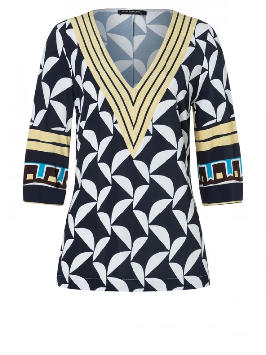 Foto van product Ana Alcazar Shirt 'Zilby' blauw / geel / zwart / wit