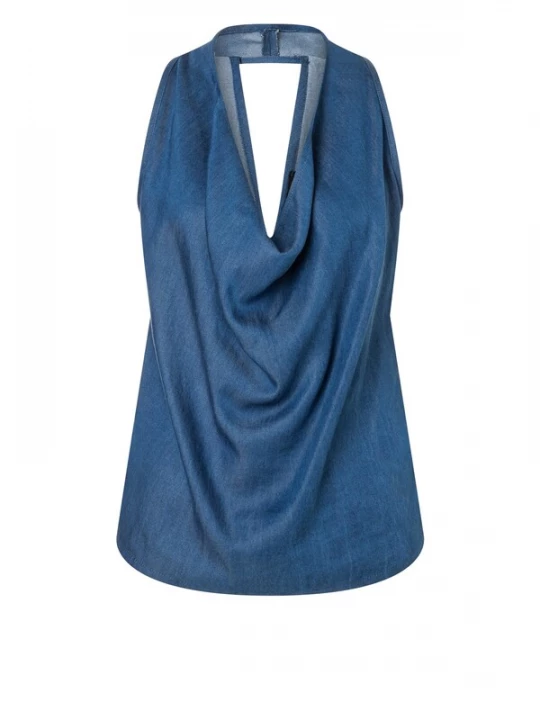 Foto van product Ana Alcazar Top 'Drena' blauw denim