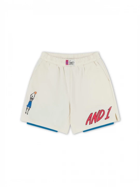 Foto van product AND1 Broek ecru / blauw / antraciet / rood