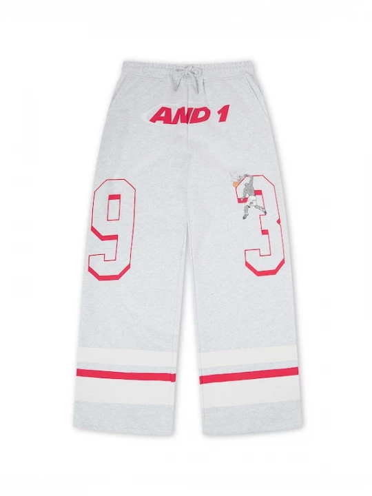 Foto van product AND1 Broek lichtgrijs / rood / wit