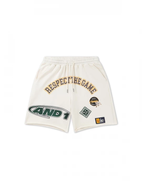 Foto van product AND1 Broek 'Respect The Game' ecru / brokaat / kreeft / zwart
