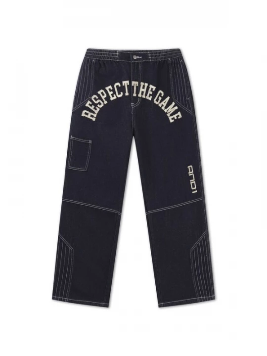 Foto van product AND1 Jeans 'Respect The Game' lichtbeige / donkerblauw / wit