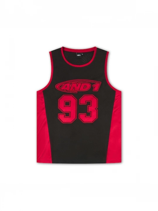 Foto van product AND1 Shirt '93 Airtex Weste' bloedrood / zwart