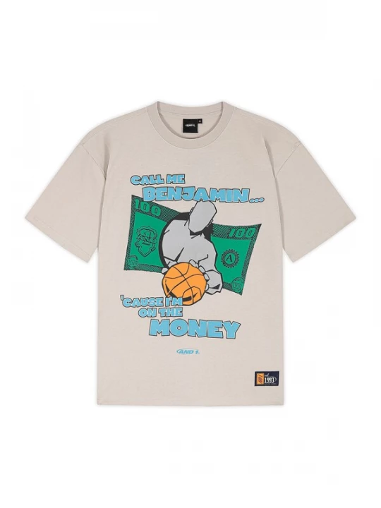 Foto van product AND1 Shirt 'Auf Dem Geld' hemelsblauw / greige / limoen / oranje