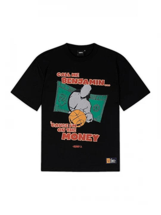 Foto van product AND1 Shirt 'Auf Dem Geld' groen / oranje / knalrood / zwart