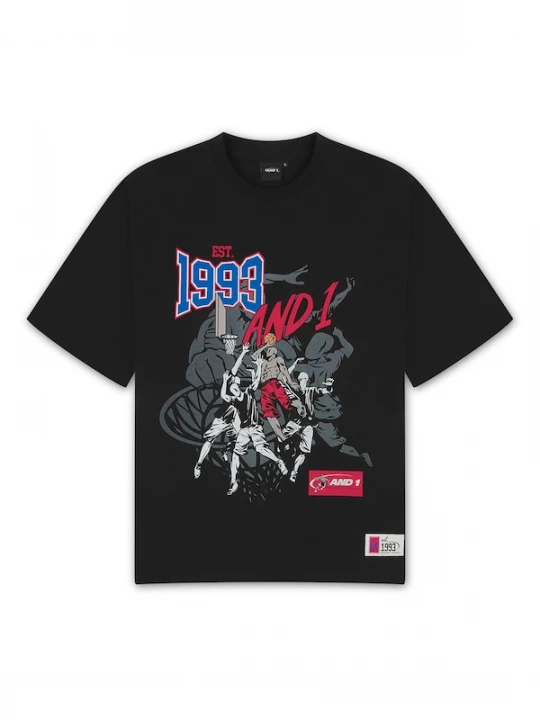 Foto van product AND1 Shirt blauw / donkergrijs / rood / zwart