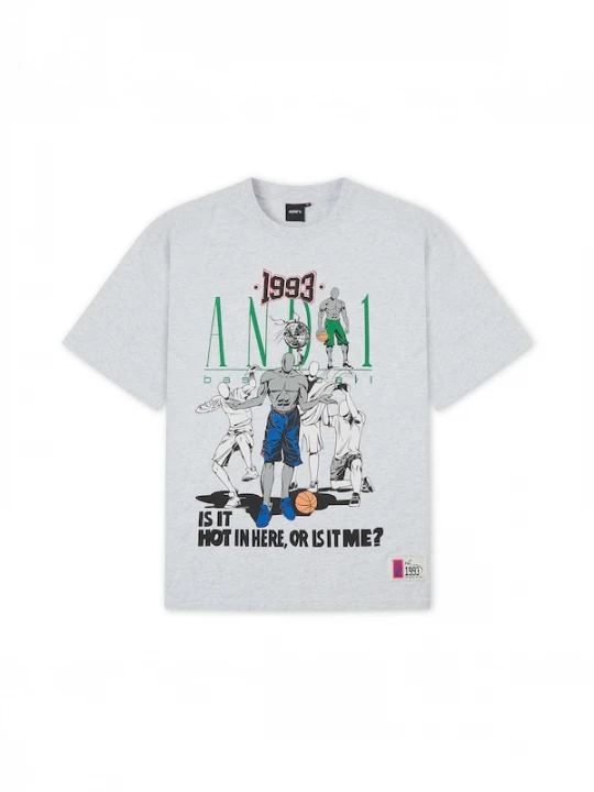 Foto van product AND1 Shirt blauw / lichtgrijs / groen / zwart
