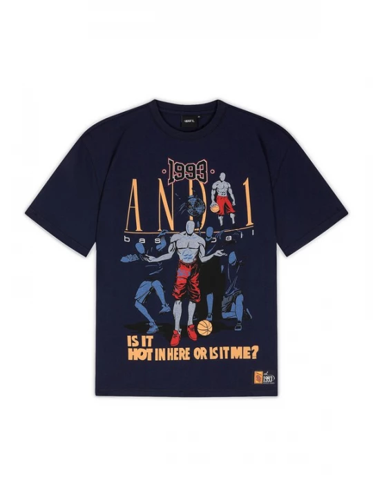 Foto van product AND1 Shirt blauw / marine / geel / rood