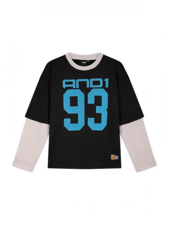 Foto van product AND1 Shirt blauw / zwart / wit