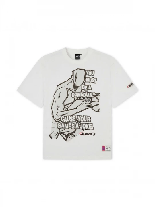 Foto van product AND1 Shirt 'Core Comedian' aardetinten / lichtgrijs / zwart / wit