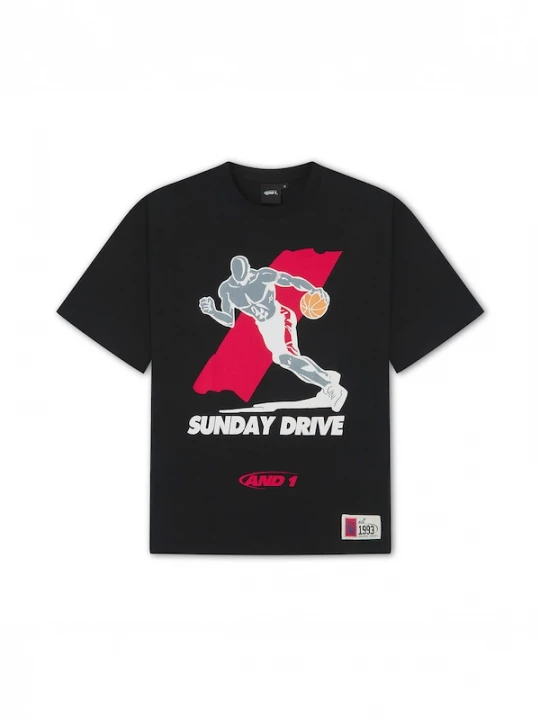 Foto van product AND1 Shirt 'Core Sunday Drive' grijs / rood / zwart