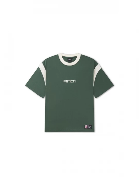 Foto van product AND1 Shirt 'Dancefloor' lichtgrijs / riet / zwart / wit