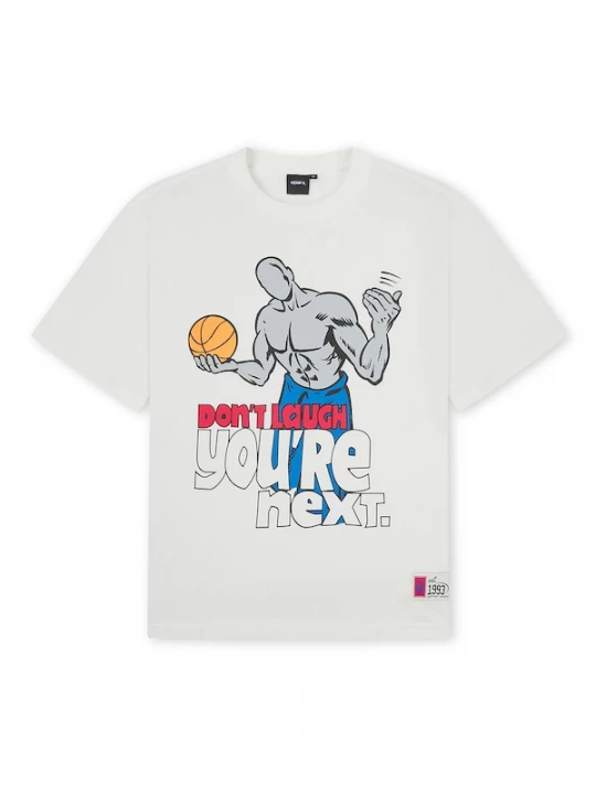 Foto van product AND1 Shirt 'Don't Laugh Trash Talk' grijs / rood / wit