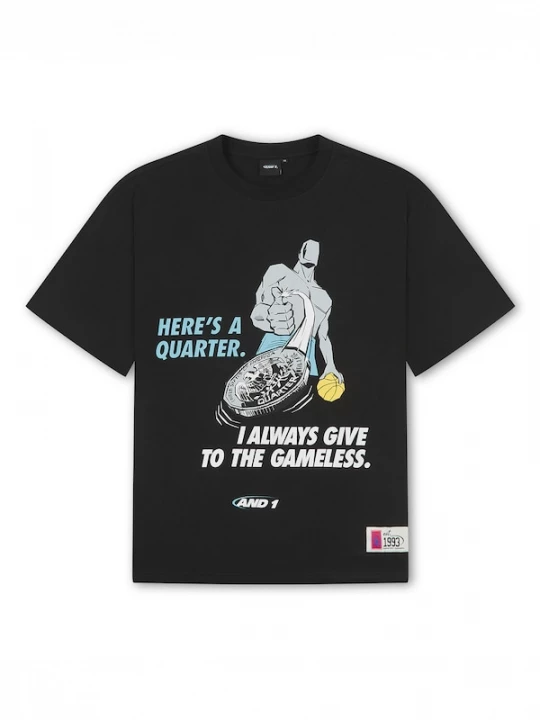 Foto van product AND1 Shirt 'Gameless Trash Talk' azuur / lichtgrijs / zwart