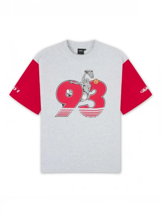 Foto van product AND1 Shirt grijs gemêleerd / oranje / rood / zwart