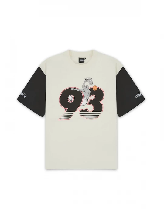 Foto van product AND1 Shirt lichtbeige / rood / zwart