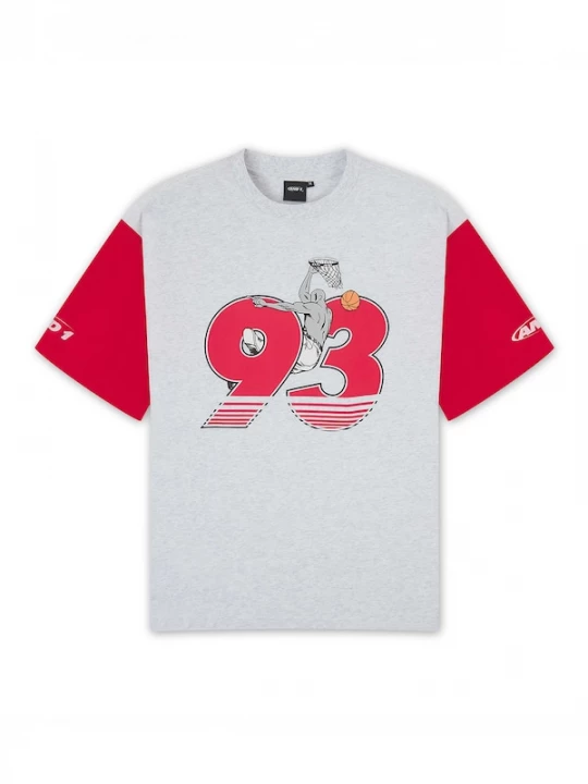 Foto van product AND1 Shirt lichtgrijs / rood