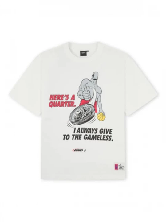 Foto van product AND1 Shirt lichtgrijs / rood / zwart / wit
