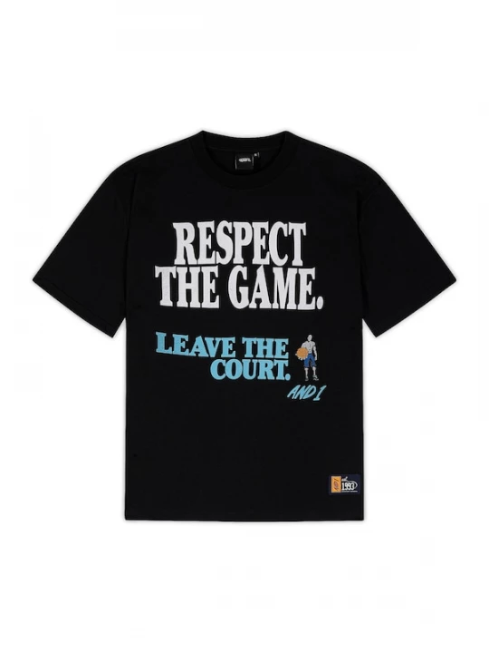 Foto van product AND1 Shirt 'Respect The Game' azuur / zwart / wit
