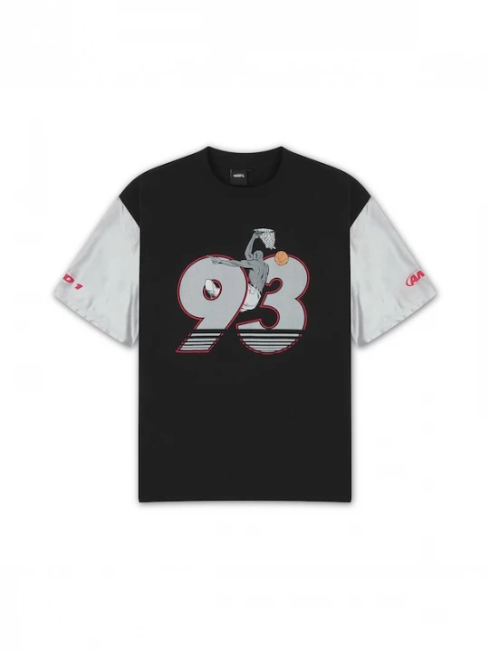 Foto van product AND1 Shirt rood / zwart / zilver