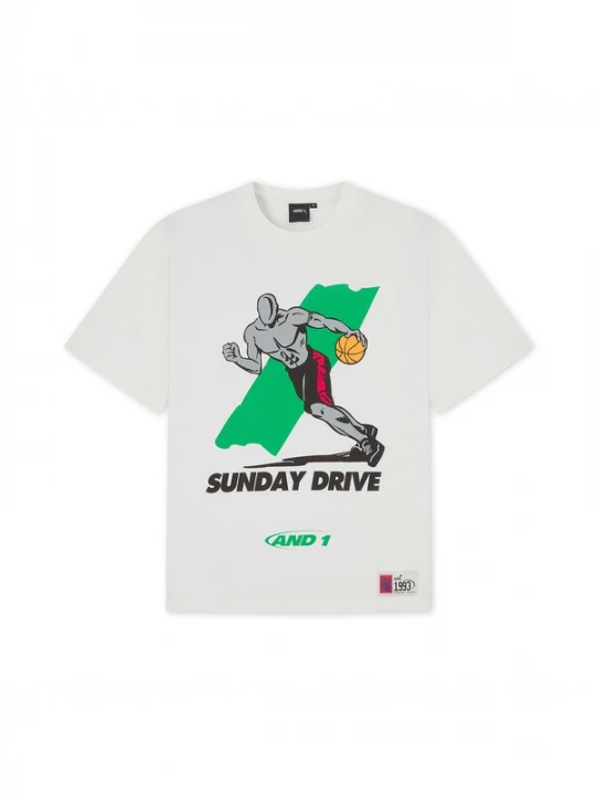 Foto van product AND1 Shirt 'Sunday Drive' neongroen / zwart / wit