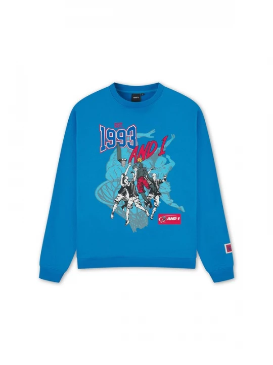 Foto van product AND1 Sweatshirt '1993 Dunk' blauw / donkergrijs / rood / wit