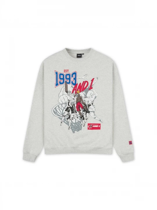 Foto van product AND1 Sweatshirt '1993 Dunk' blauw / grijs gemêleerd / rood / wit