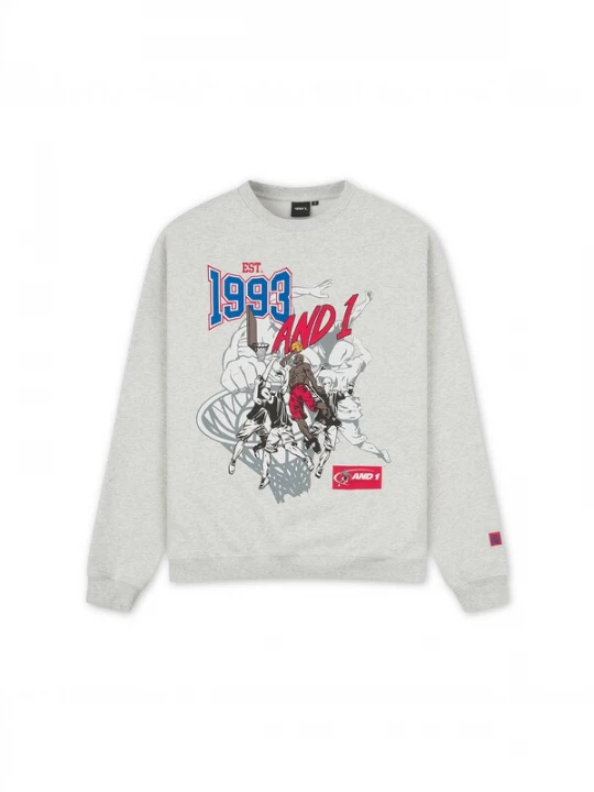 Foto van product AND1 Sweatshirt '1993 Dunk' blauw / lichtgrijs / rood / wit