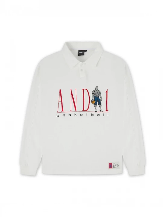 Foto van product AND1 Sweatshirt basaltgrijs / rood / zwart / wit
