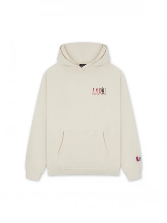 Foto van product AND1 Sweatshirt 'Core Retro' ecru / lichtgrijs / rood / wit