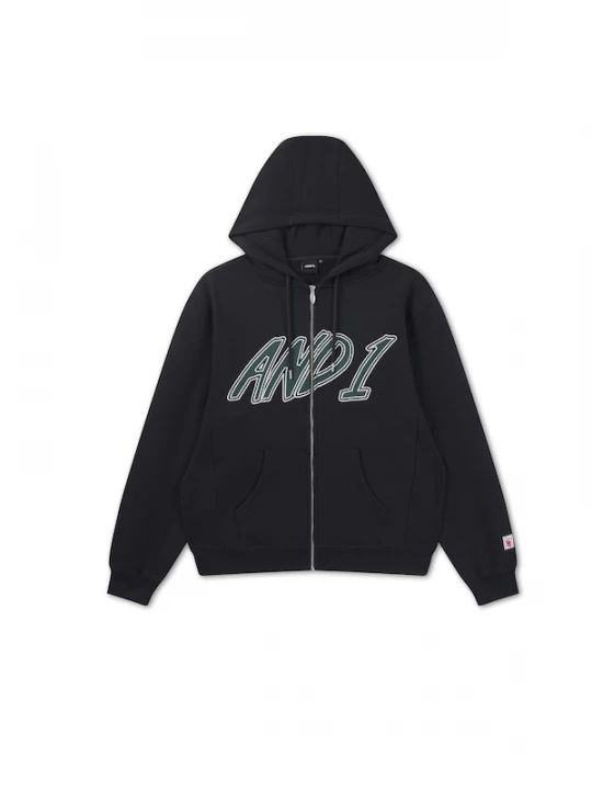 Foto van product AND1 Sweatvest donkergroen / zwart / wit
