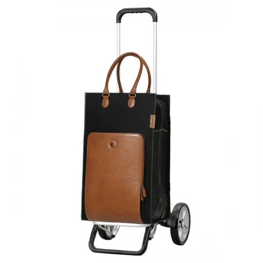 Foto van product Andersen Shopper Trolley 'Alu Star Shopper Charu' cognac / zwart