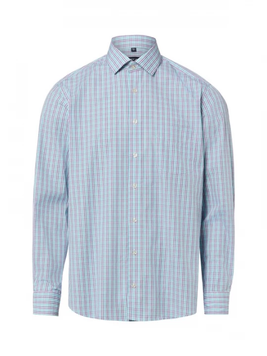 Foto van product Andrew James Overhemd aqua / donkerblauw / aubergine / wit