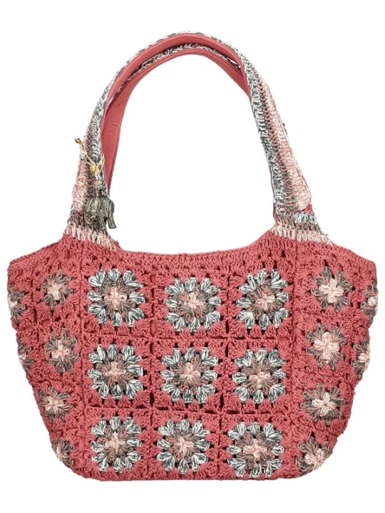 Foto van product ANOKHI Schoudertas mintgroen / oranje / oudroze / wit