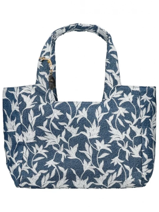 Foto van product ANOKHI Shopper blauw denim / wit