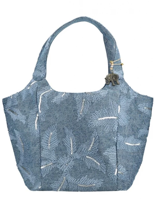 Foto van product ANOKHI Shopper blauw / zilver