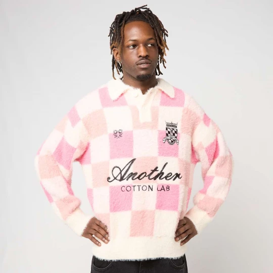 Foto van product Another Checked Knit Sweater Another Cotton Lab lichtroze