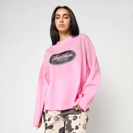 Foto van product Another Vintage Logo Washed Longsleeve Another Cotton Lab lichtroze
