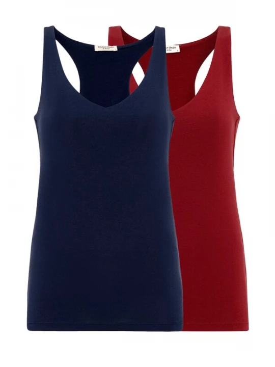 Foto van product Anou Anou Top navy / wijnrood