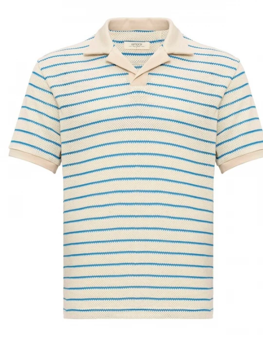 Foto van product Antioch Shirt ecru / royal blue / koningsblauw