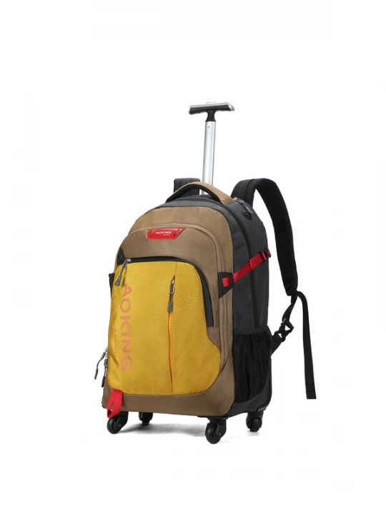 Foto van product Aoking Rugzak lichtbruin / donkergeel / antraciet / rood