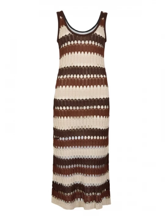 Foto van product Apricot Gebreide jurk lichtbeige / bruin / chocoladebruin