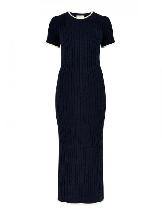 Foto van product Apricot Gebreide jurk navy / wit